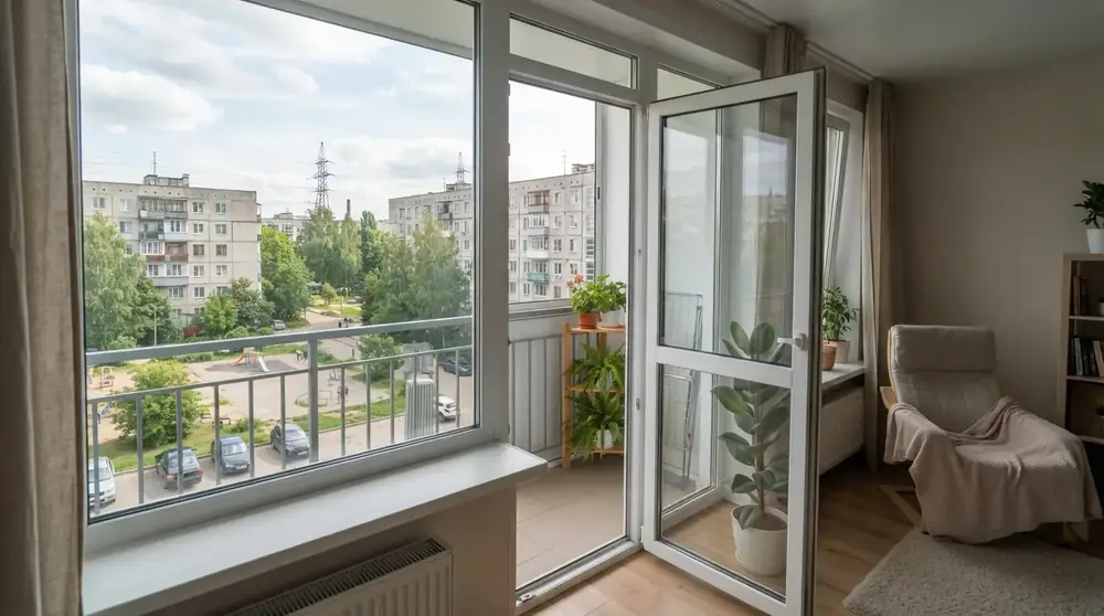 Перегородки для зонирования пространства внутри балкона — фото 16